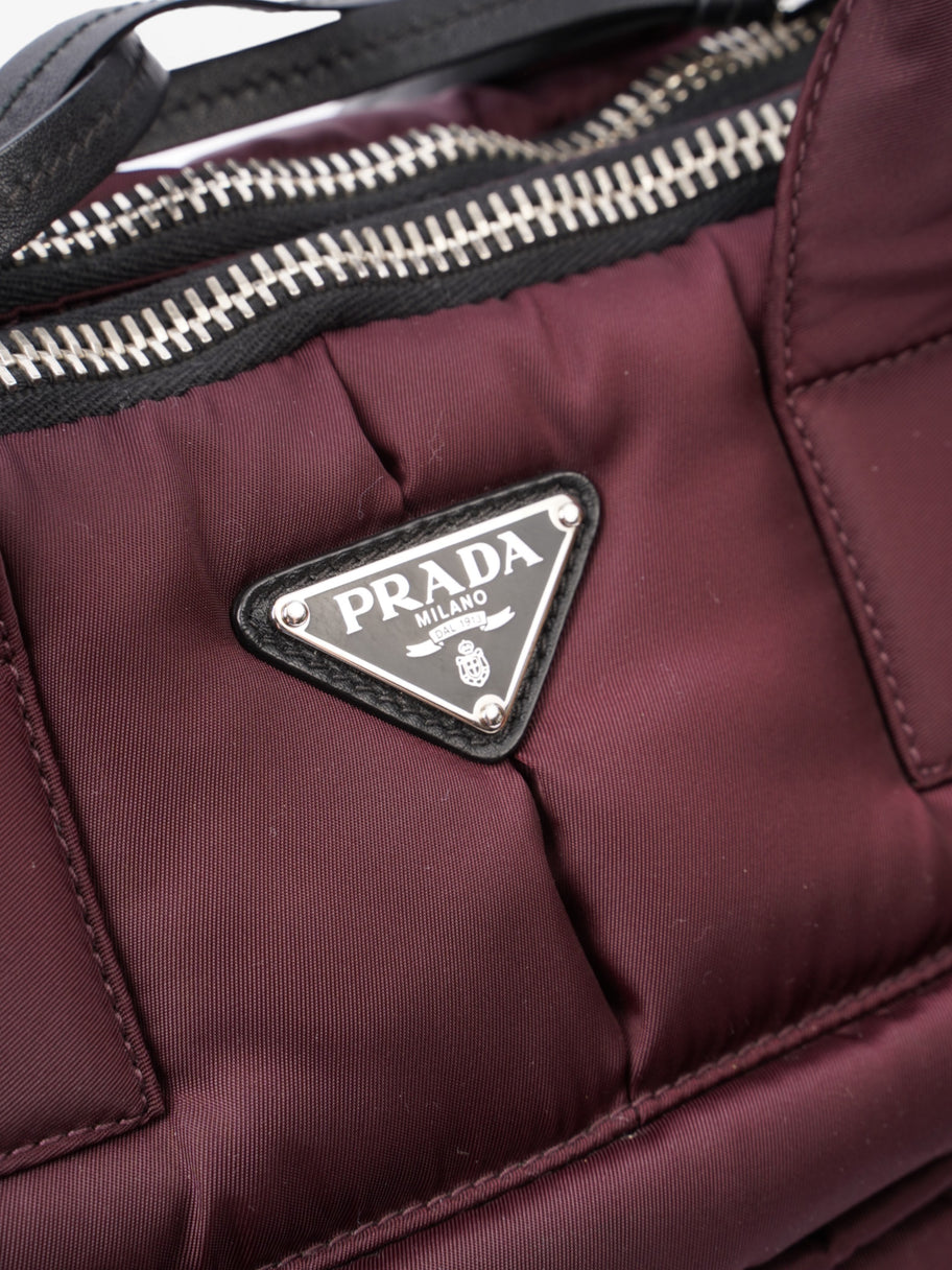 Prada Puffer Tote Burgundy Re Nylon Image 7