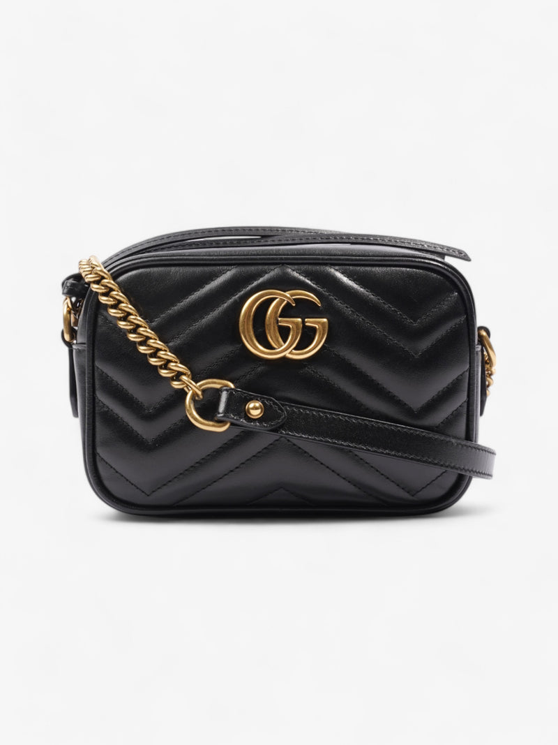  Gucci GG Marmont Black Matelasse Leather Mini