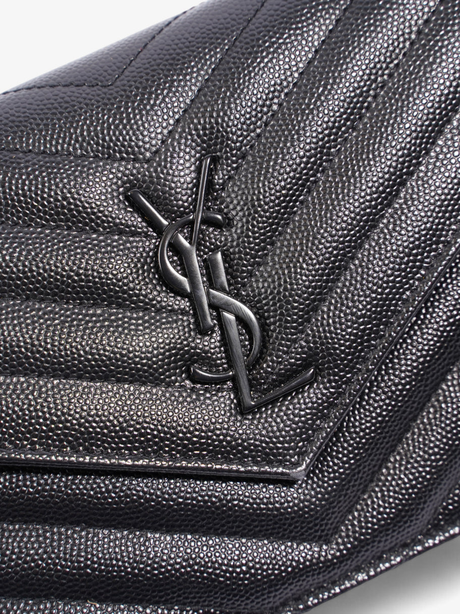 Saint Laurent Cassandre Envelope Chain Wallet Black Matelasse Leather Image 3