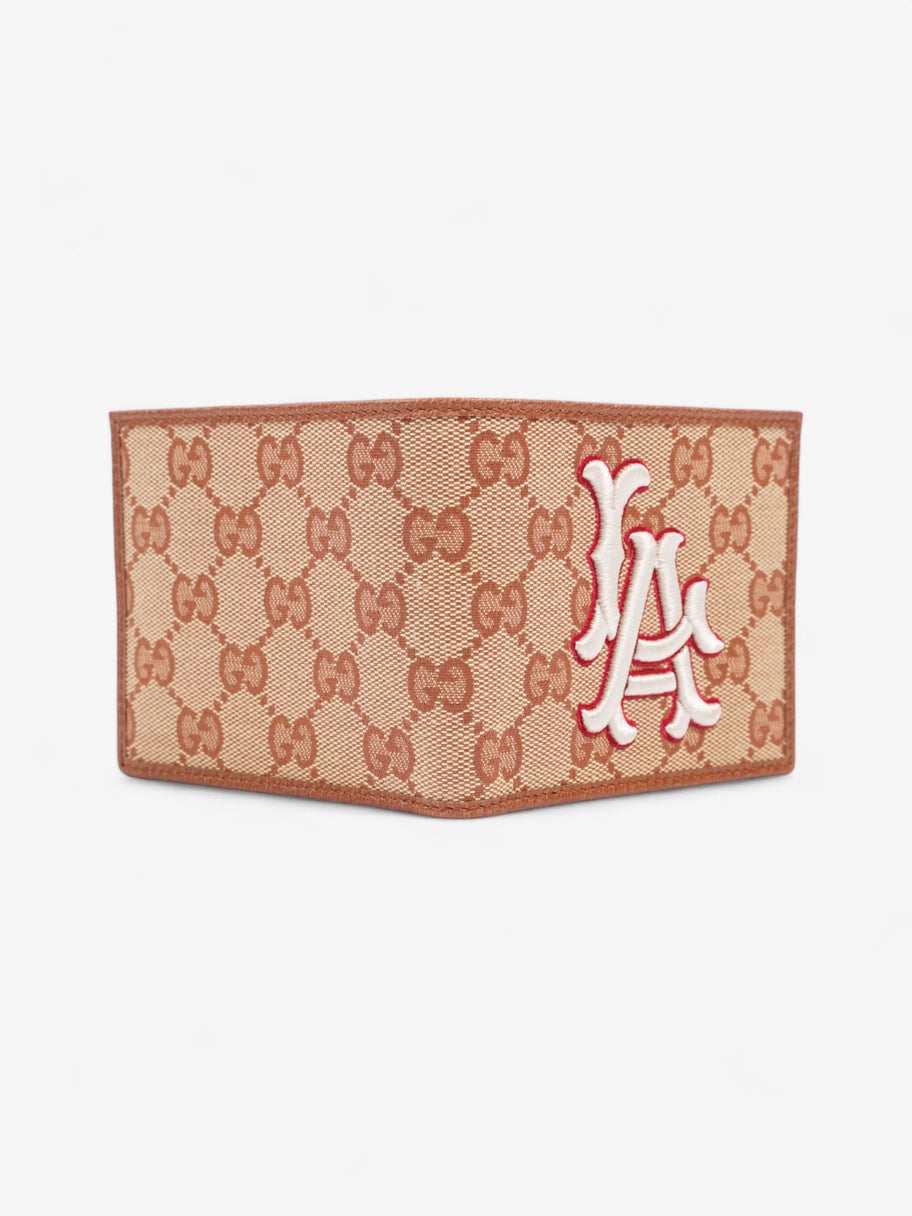 Gucci LA Dodgers Bi-Fold Wallet Beige / Brown Canvas Image 3