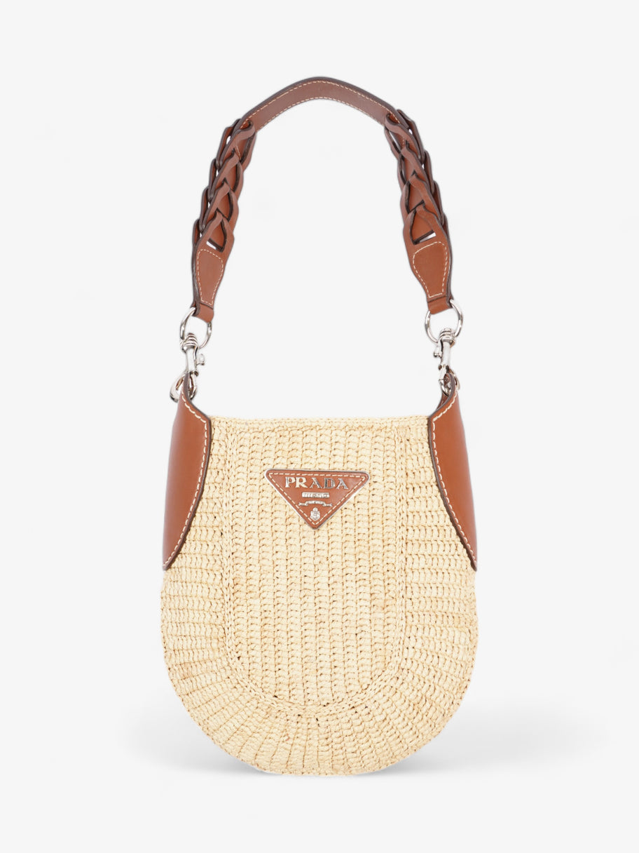 Prada Open Hobo Brown / Neutral Raffia Image 1