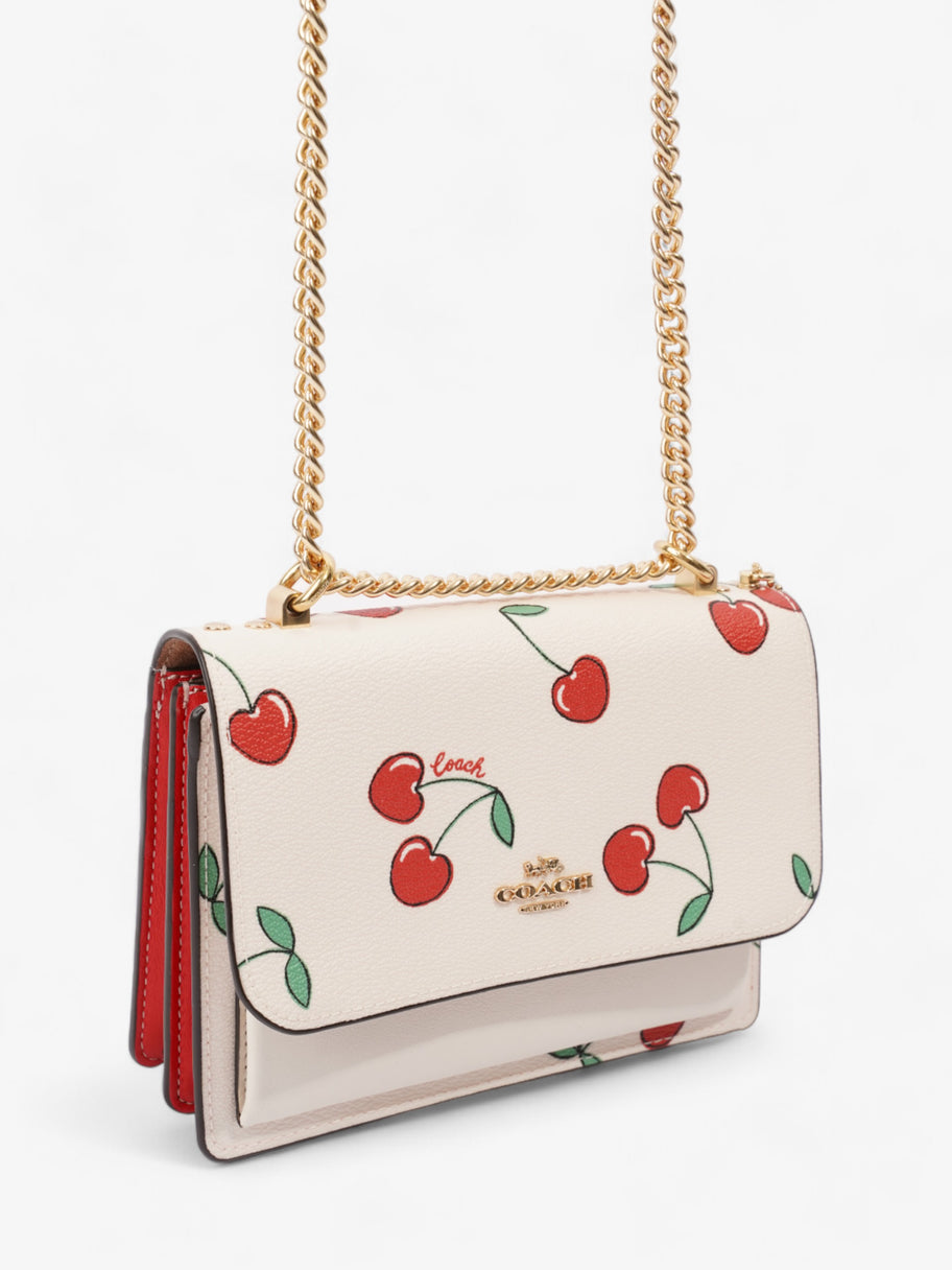 Coach Klare With Heart Cherry Print White / Red / Green Coated Canvas Mini Image 7