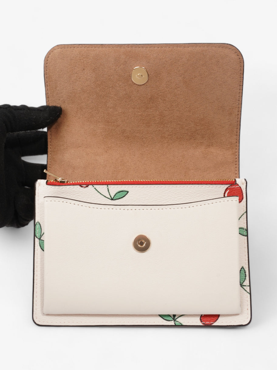 Coach Klare With Heart Cherry Print White / Red / Green Coated Canvas Mini Image 8