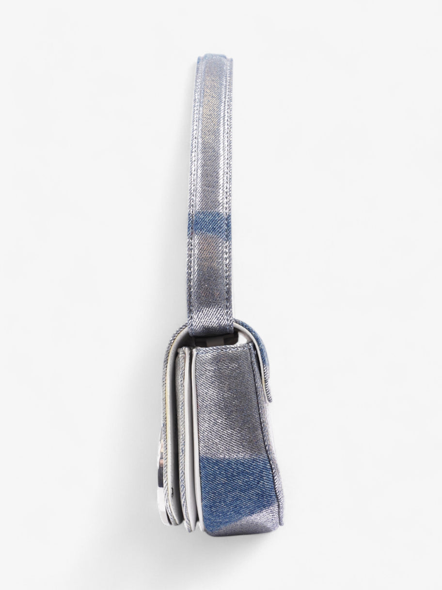 Diesel 1dr Shoulder Bag Silver / Blue Coated Denim Image 3