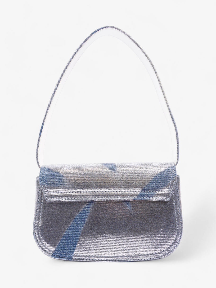 Diesel 1dr Shoulder Bag Silver / Blue Coated Denim Image 4