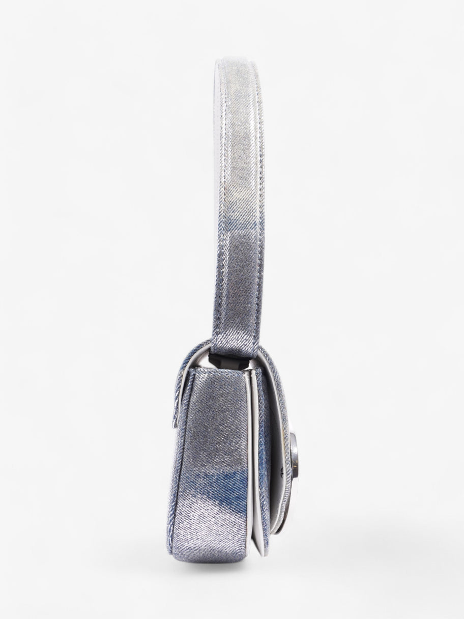 Diesel 1dr Shoulder Bag Silver / Blue Coated Denim Image 5