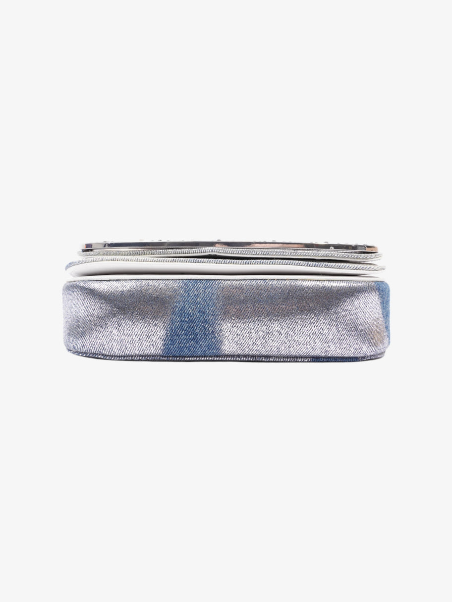 Diesel 1dr Shoulder Bag Silver / Blue Coated Denim Image 6