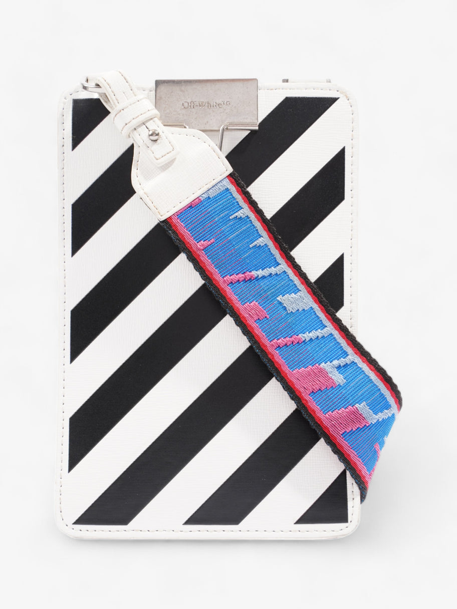 Off White Diag-Stripe Phone Wallet White / Black Leather Image 1