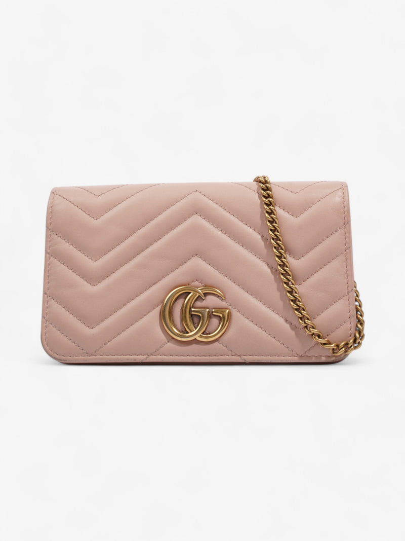  Gucci GG Marmont Pink Calfskin Leather Mini