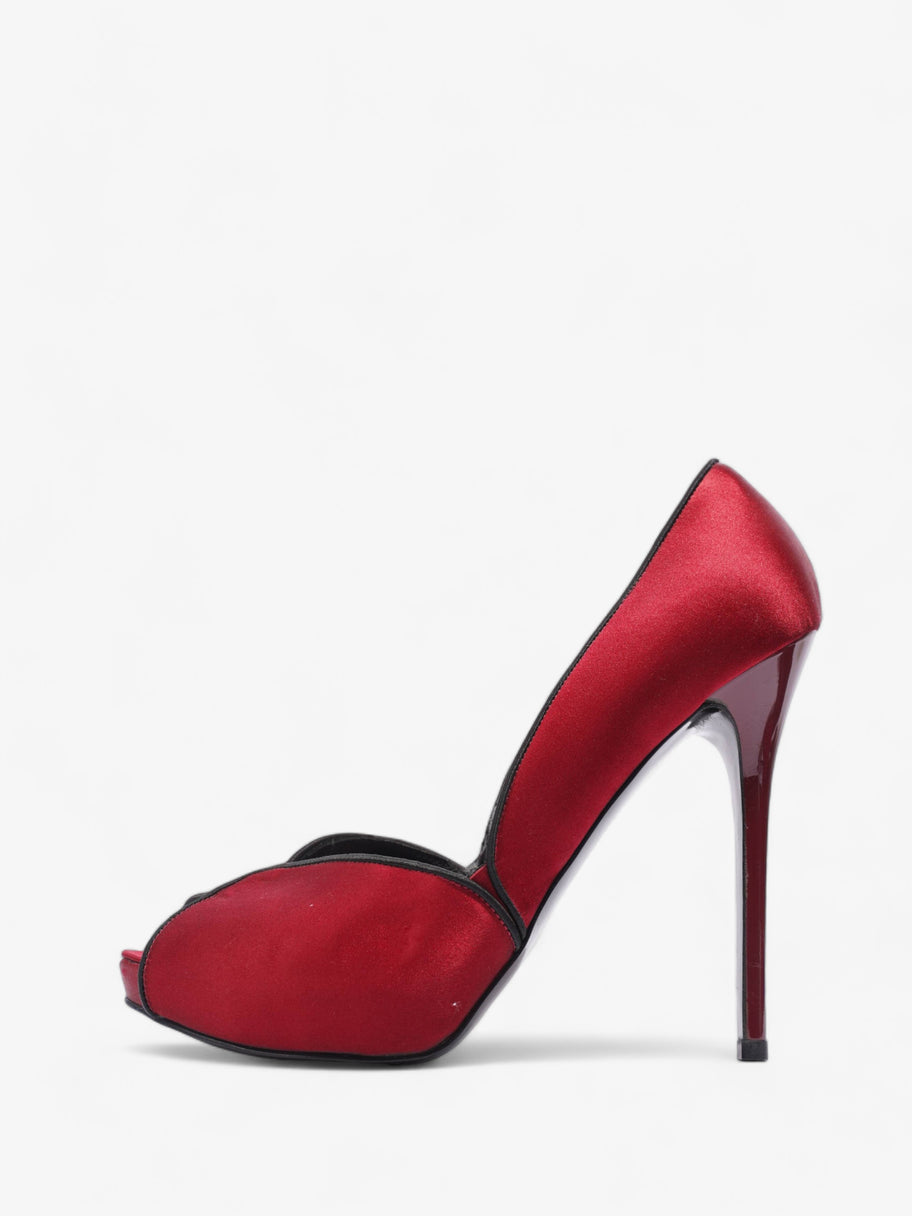 Alexander McQueen Peep Toe Heel 130 Red Satin EU 41 UK 8 Image 5