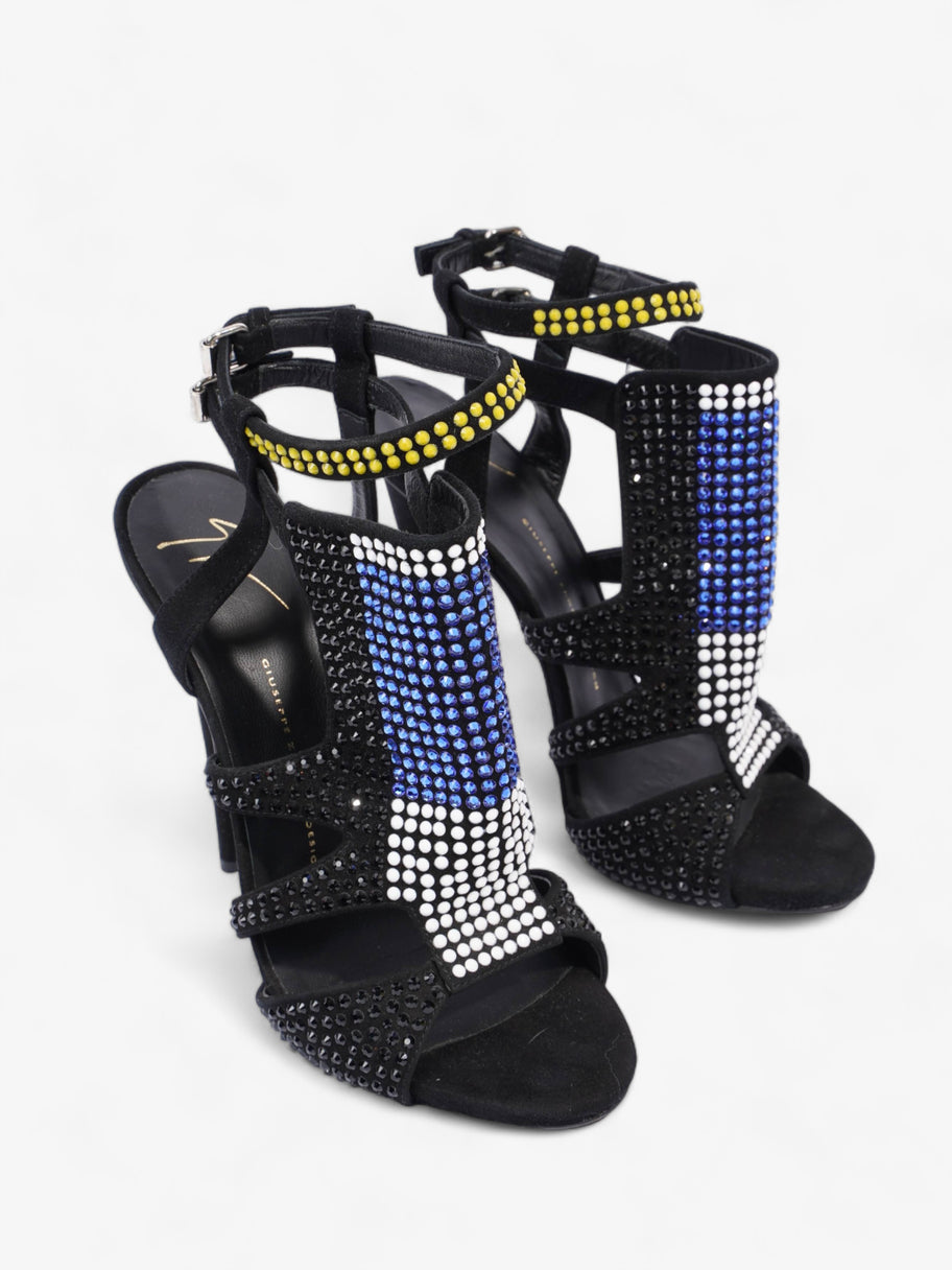 Giuseppe Zanotti Sandal 140 Black / White  / Blue Suede EU 41 UK 8 Image 2