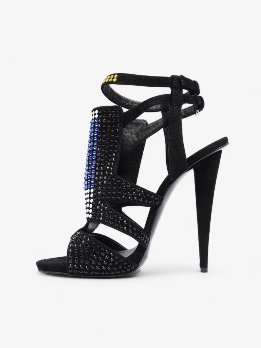 Giuseppe Zanotti Sandal 140 Black / White  / Blue Suede EU 41 UK 8 Image 3