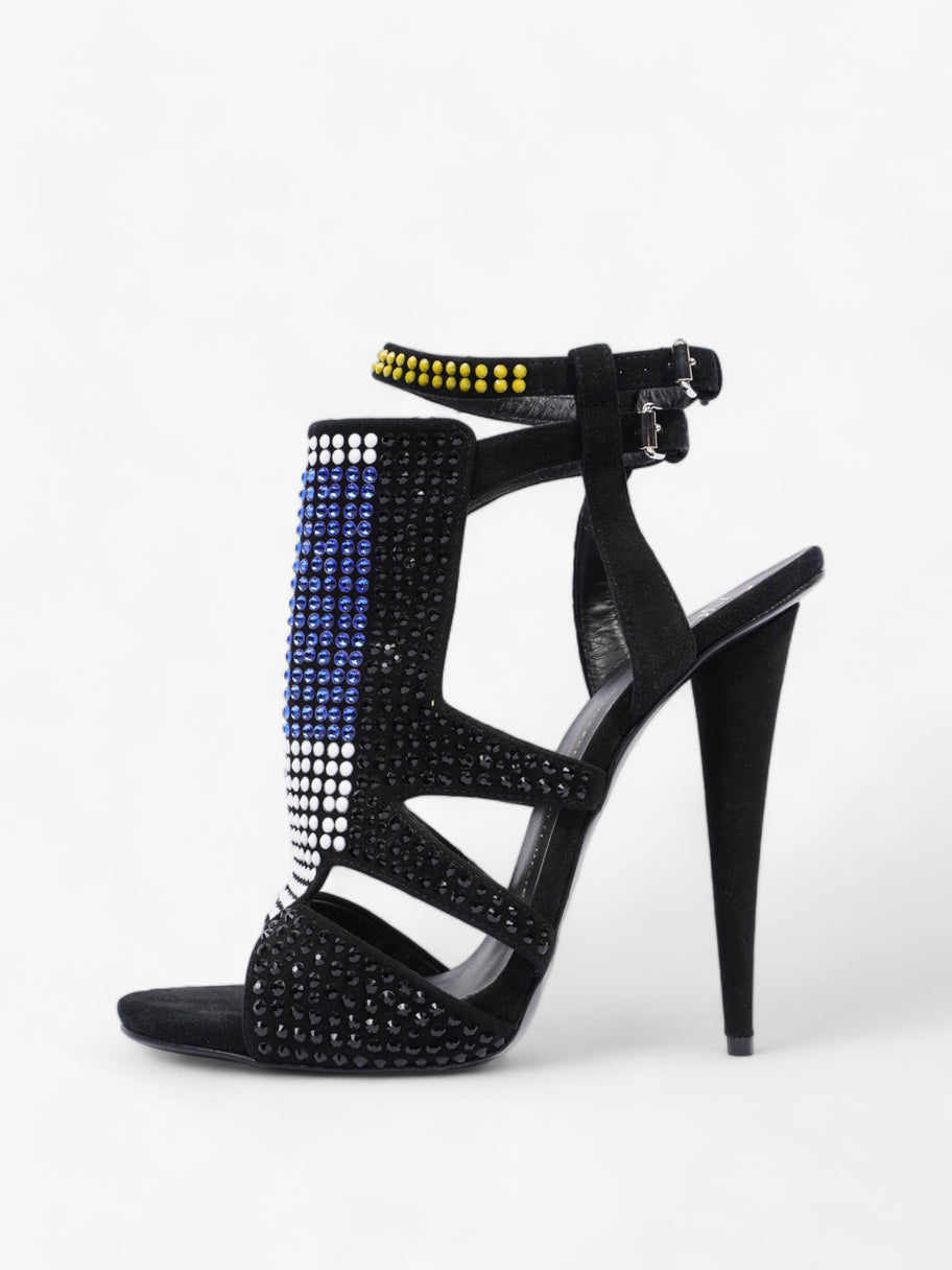 Giuseppe Zanotti Sandal 140 Black / White  / Blue Suede EU 41 UK 8 Image 5