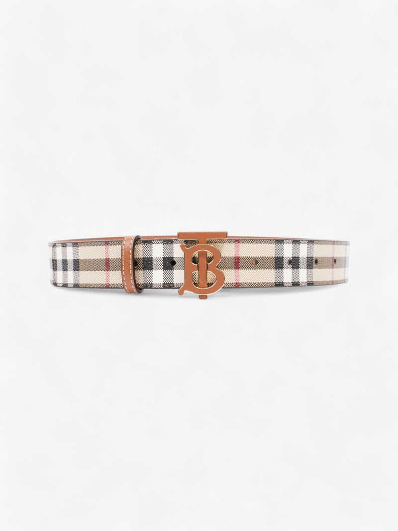  Burberry TB Belt Vintage Check / Briar Brown / Gold Canvas Small - 86cm