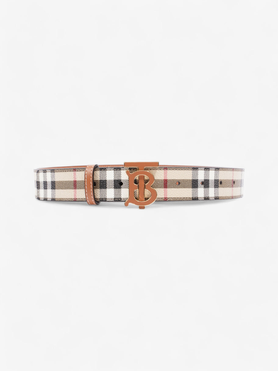 Burberry TB Belt Vintage Check / Briar Brown / Gold Canvas Small - 86cm Image 1