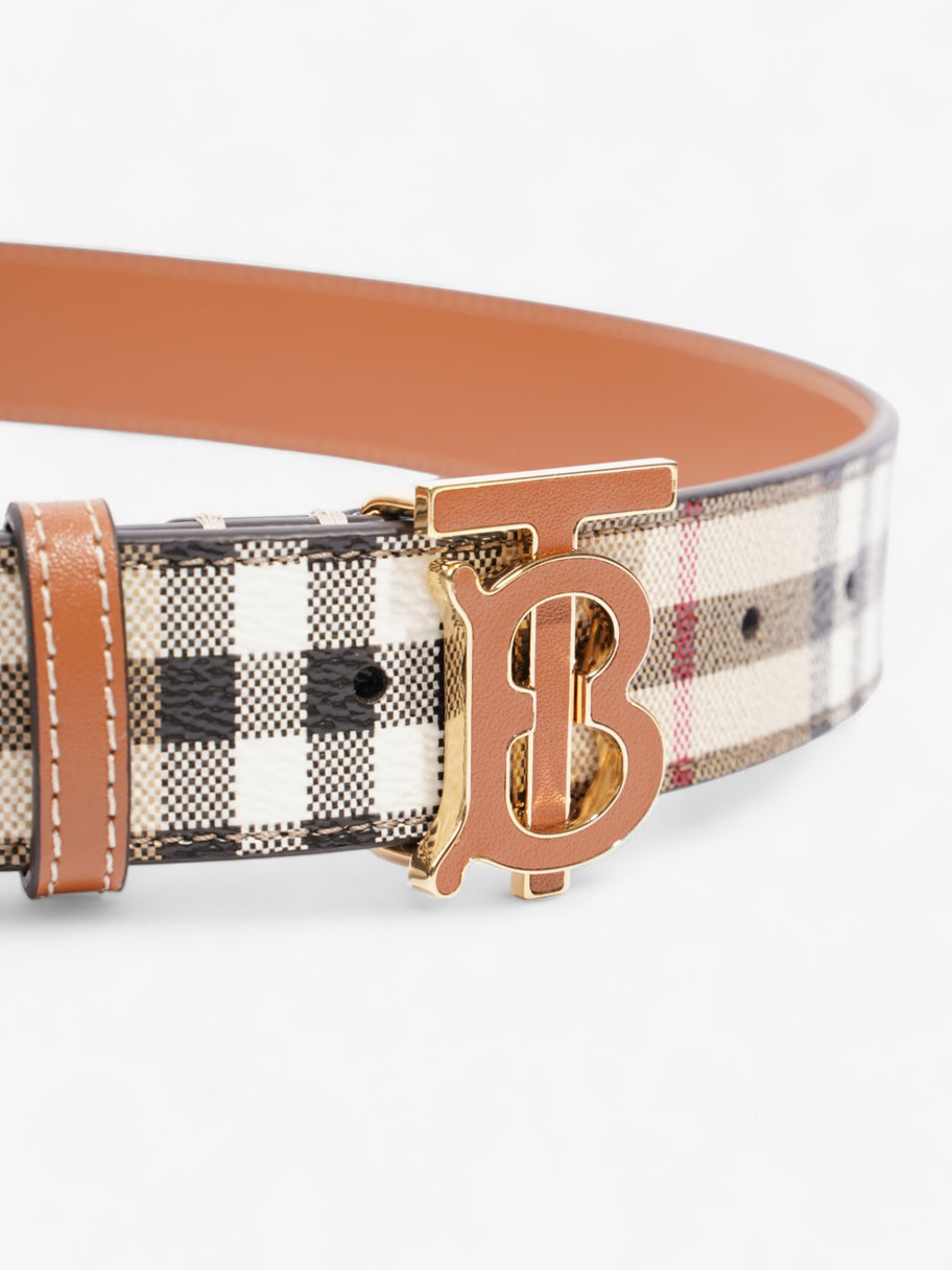 Burberry TB Belt Vintage Check / Briar Brown / Gold Canvas Small - 86cm Image 3