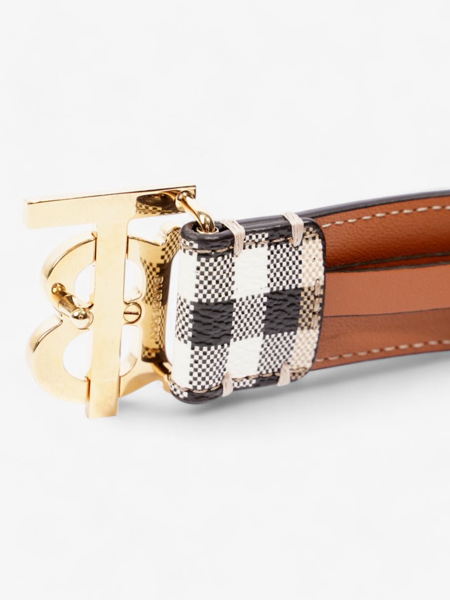 Burberry TB Belt Vintage Check / Briar Brown / Gold Canvas Small - 86cm Image 5