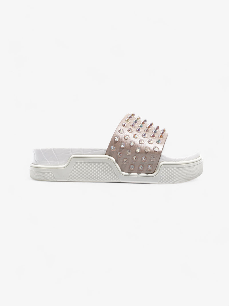  Pool Fun Donna Slides White / Iridescent  Leather EU 35.5 UK 2.5