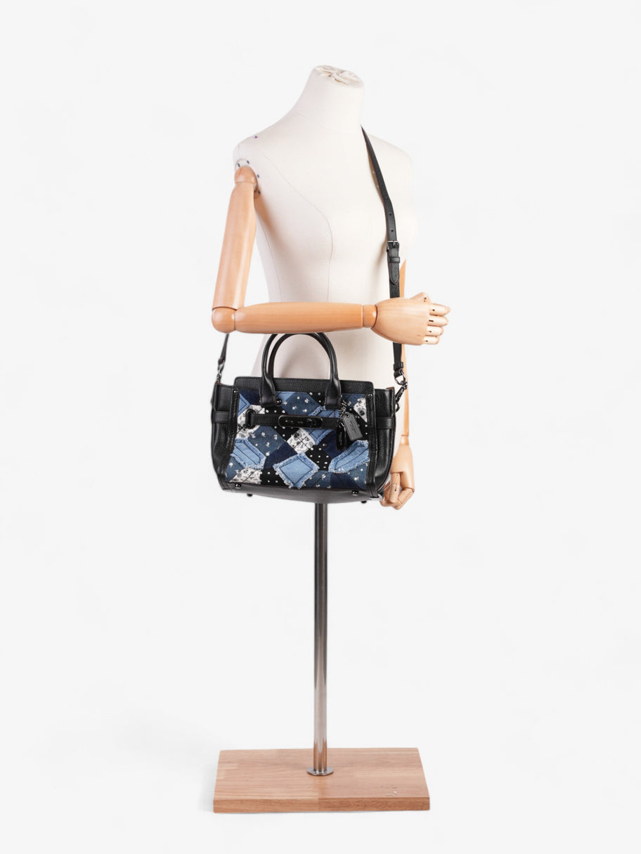 Coach Swagger Satchel Black / Blue Denim 27 Image 2