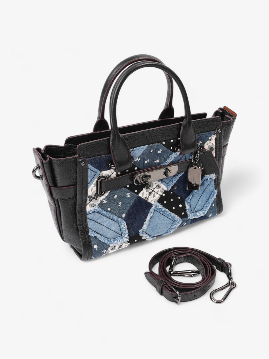 Coach Swagger Satchel Black / Blue Denim 27 Image 7