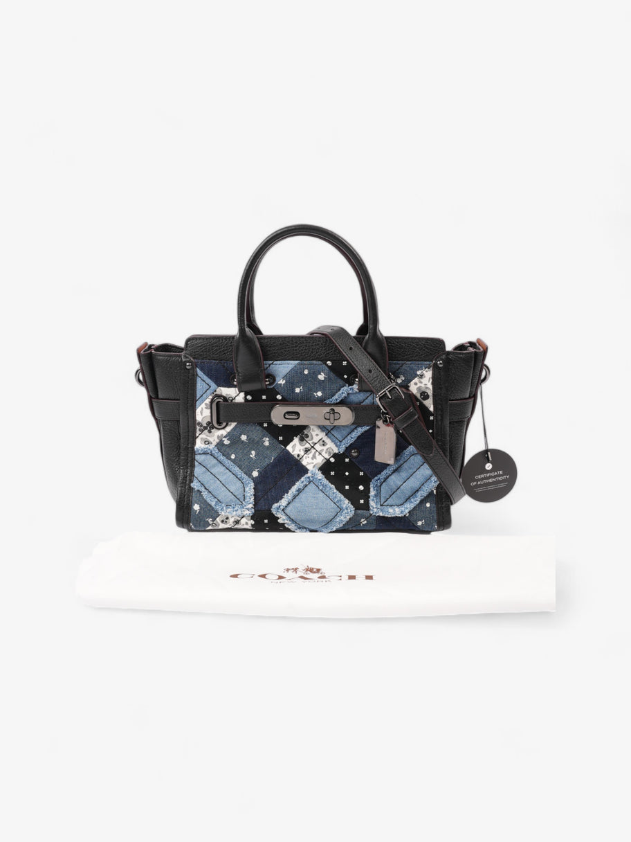 Coach Swagger Satchel Black / Blue Denim 27 Image 9