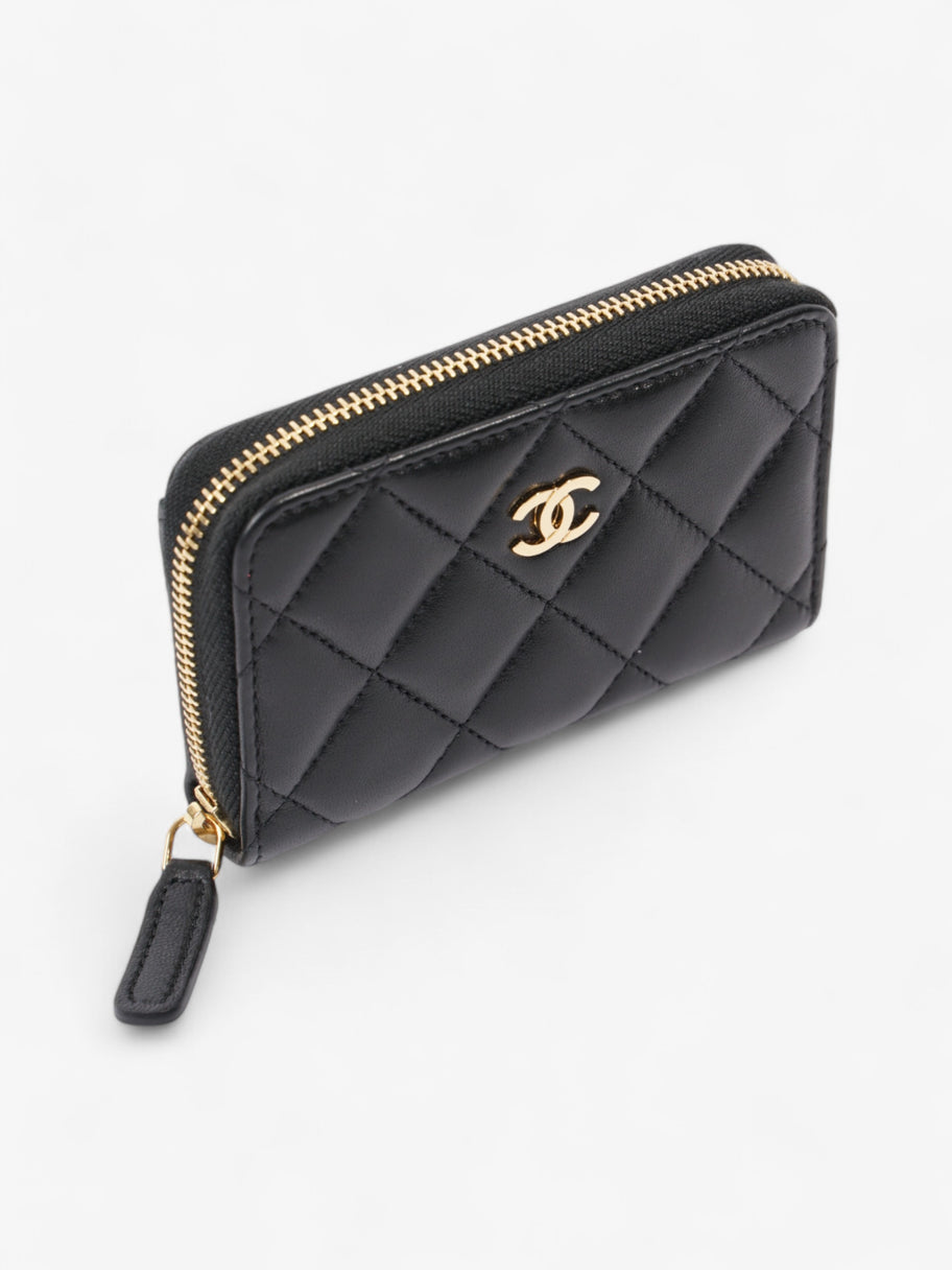 Chanel Zipped Coin Purse Black Lambskin Leather Image 6