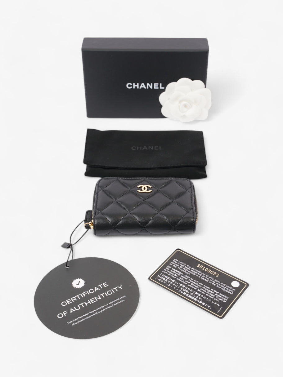 Chanel Zipped Coin Purse Black Lambskin Leather Image 8