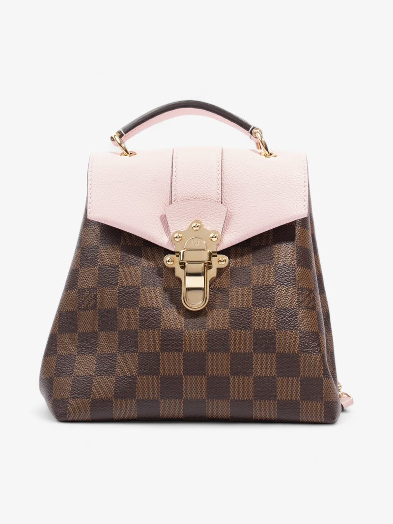  Louis Vuitton Clapton Backpack Damier Ebene / Pink Coated Canvas