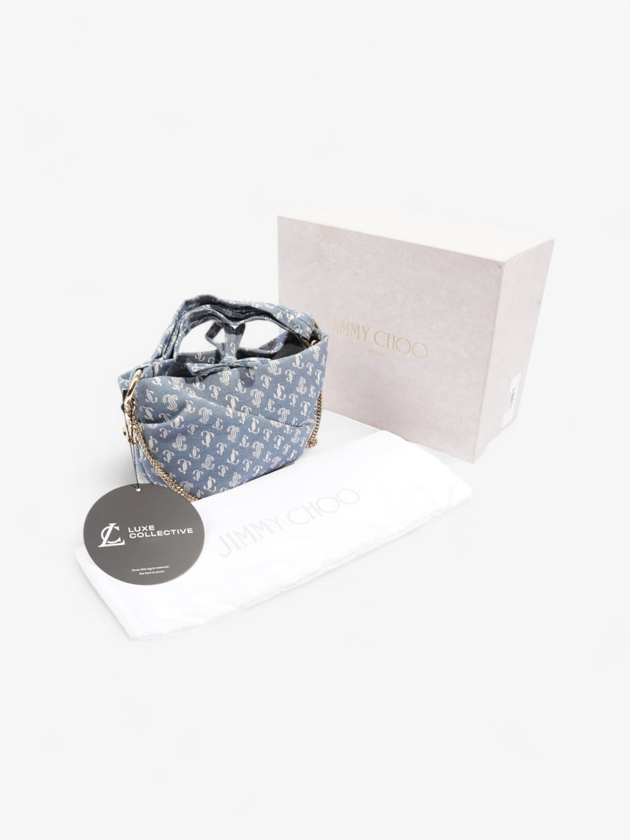 Jimmy Choo Bonny Tote Bag Blue Monogram Denim Image 9