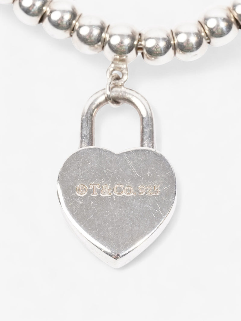  Tiffany and Co Return to Tiffany Heart Padlock Bead Bracelet Silver Silver Sterling