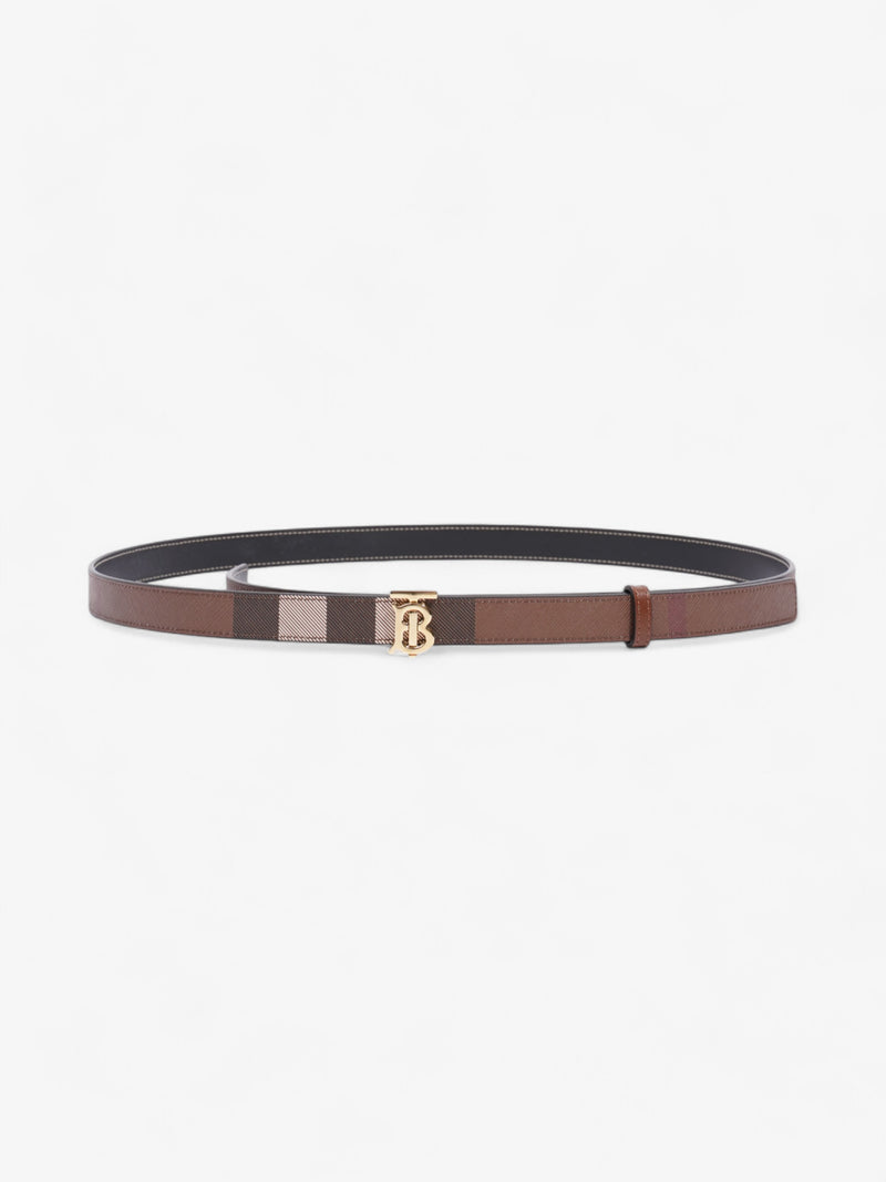  Burberry TB Belt Reversible Giant Check Belt Dark Birch Brown Canvas Large (134cm)