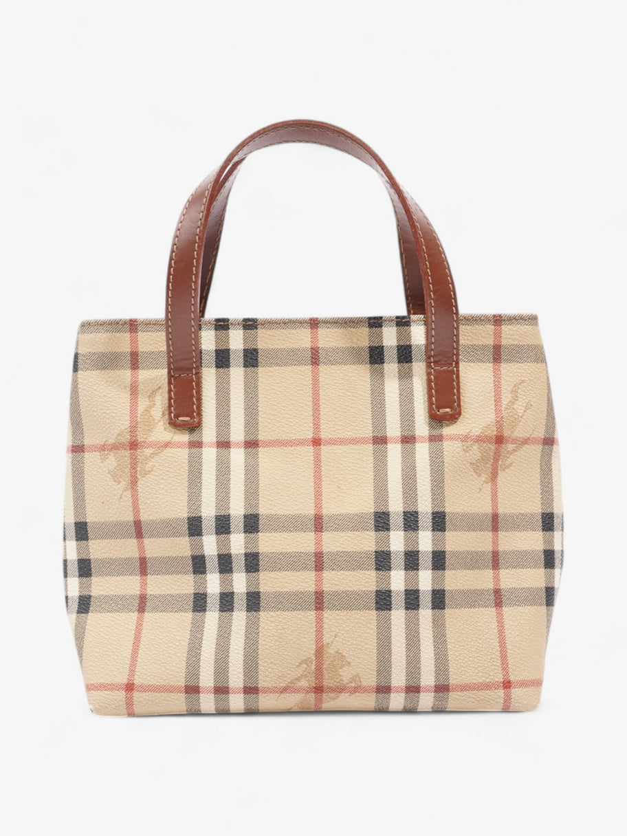 Burberry Check Tote Nova Check / Brown Coated Canvas Image 1