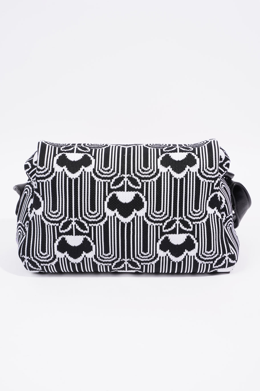 Signaux Jacquard Shoulder Bag Black / White Fabric Image 3