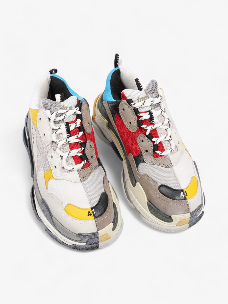 Balenciaga Triple S Half Half Grey Red Yellow Mesh EU 41 UK 7 Luxe Collective