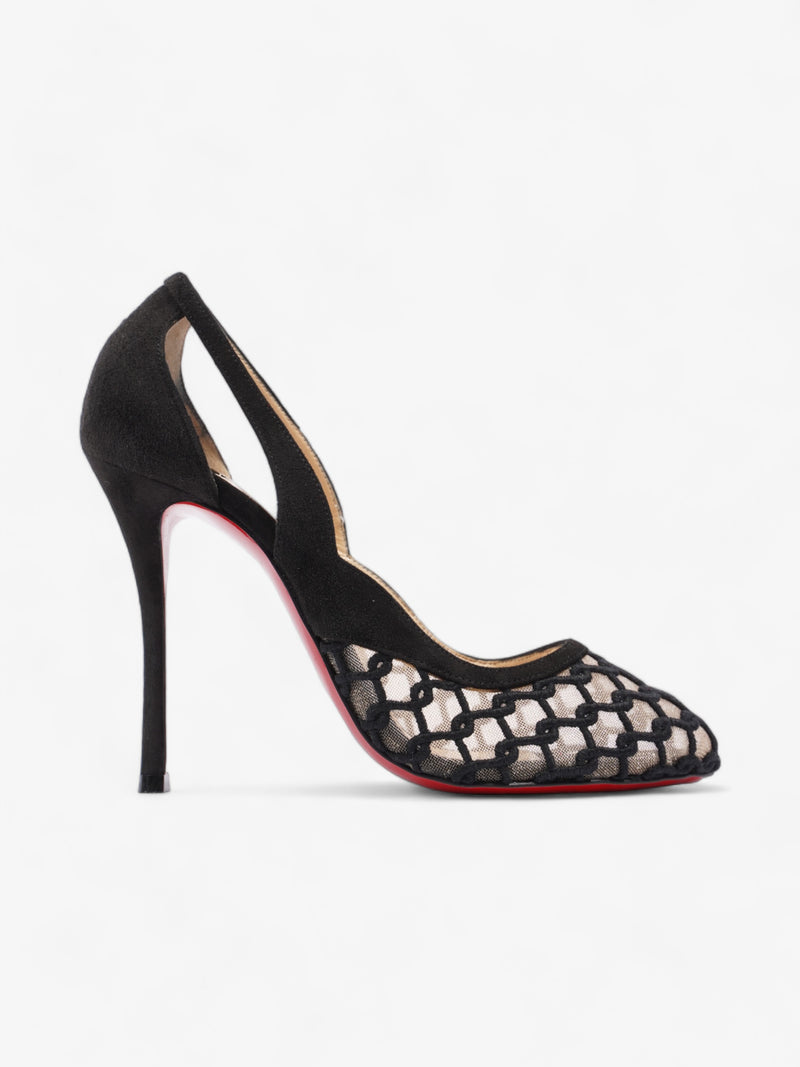  Christian Louboutin K Racas Pumps 115mm Black Mesh EU 37 UK 4