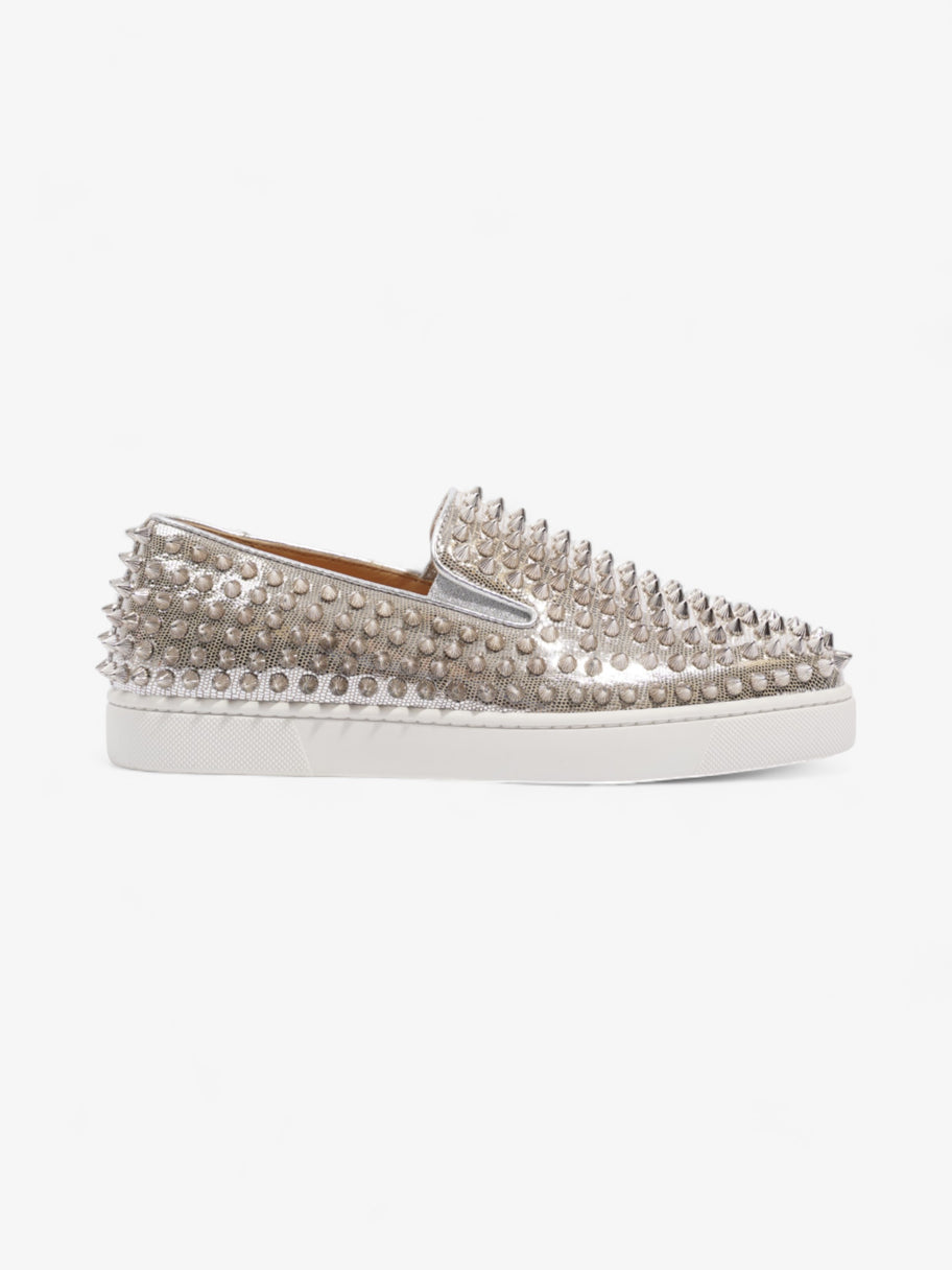 Christian Louboutin Roller-Boat Silver Leather EU 39 UK 6 Image 1