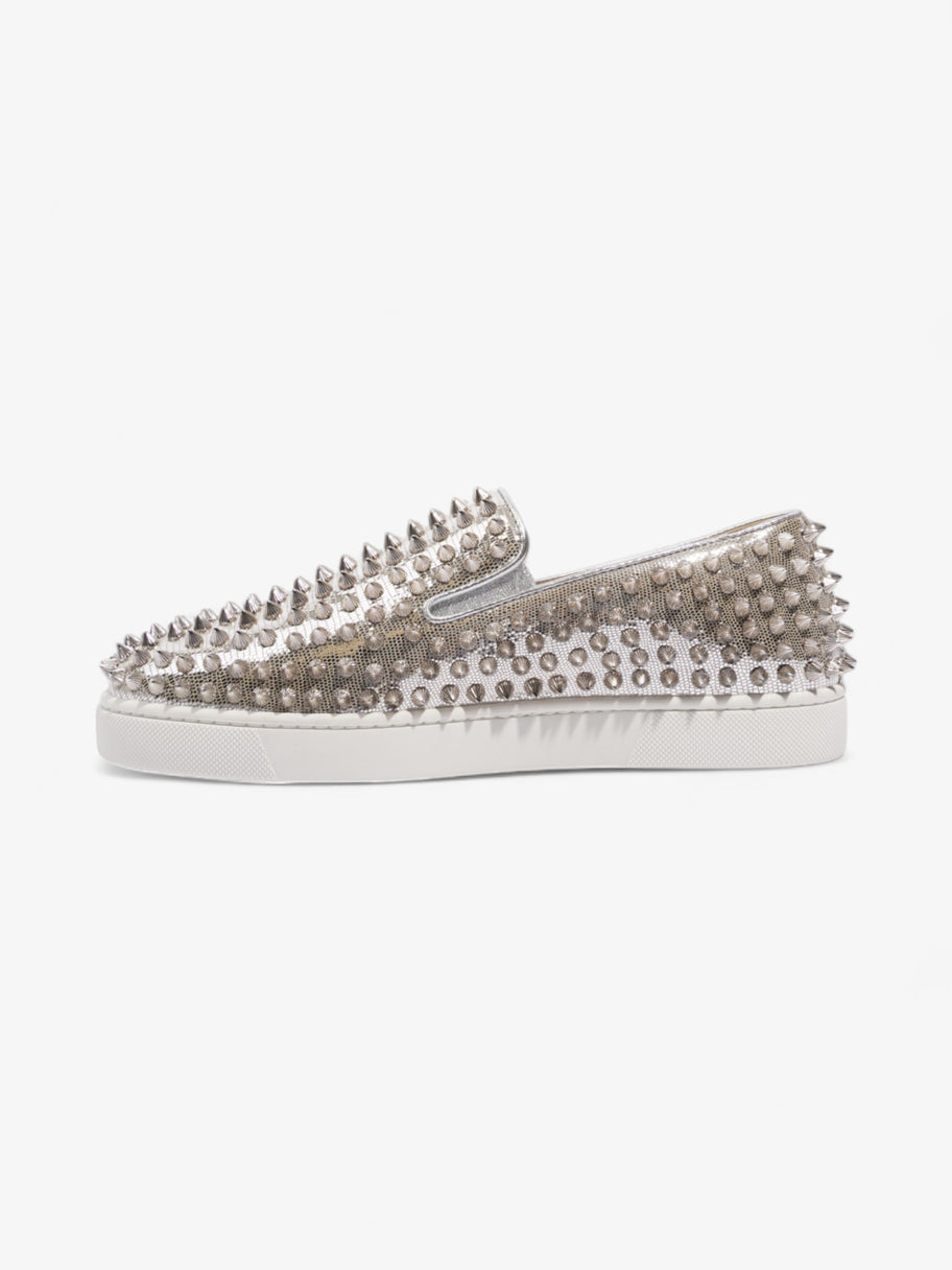 Christian Louboutin Roller-Boat Silver Leather EU 39 UK 6 Image 3