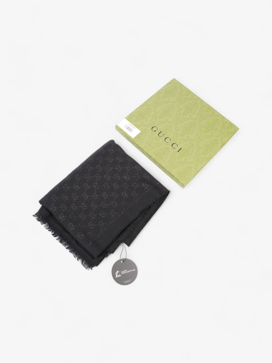 Gucci GG Scarf Black Wool Image 5