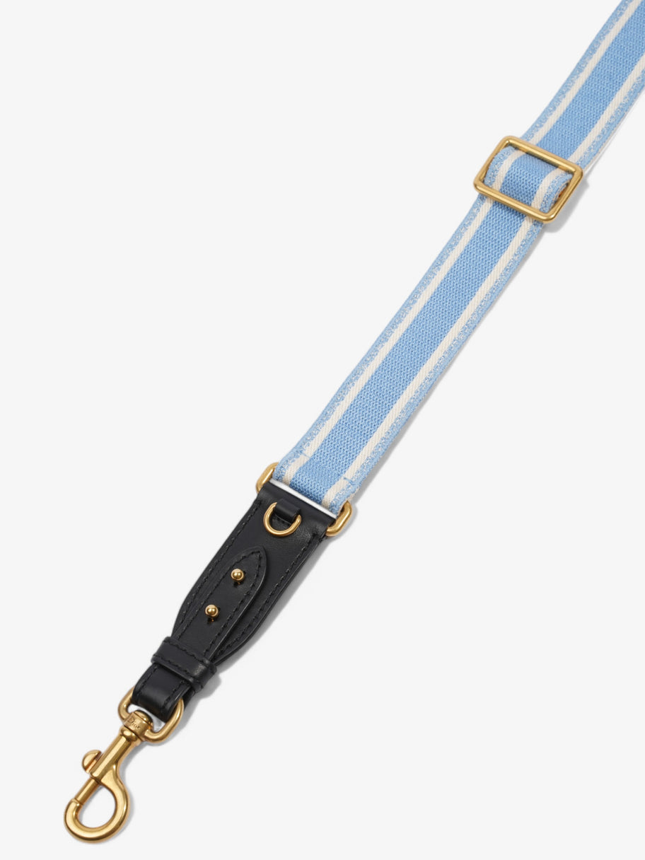 Christian Dior Adjustable Shoulder Strap With Ring Cornflower Blue / White / Gold Canvas Image 5