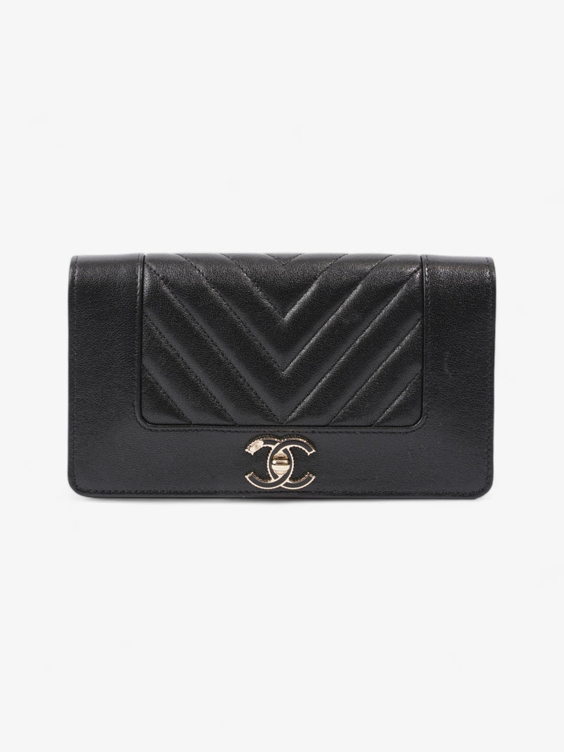  Chanel Mademoiselle Continental Wallet Black Caviar Leather