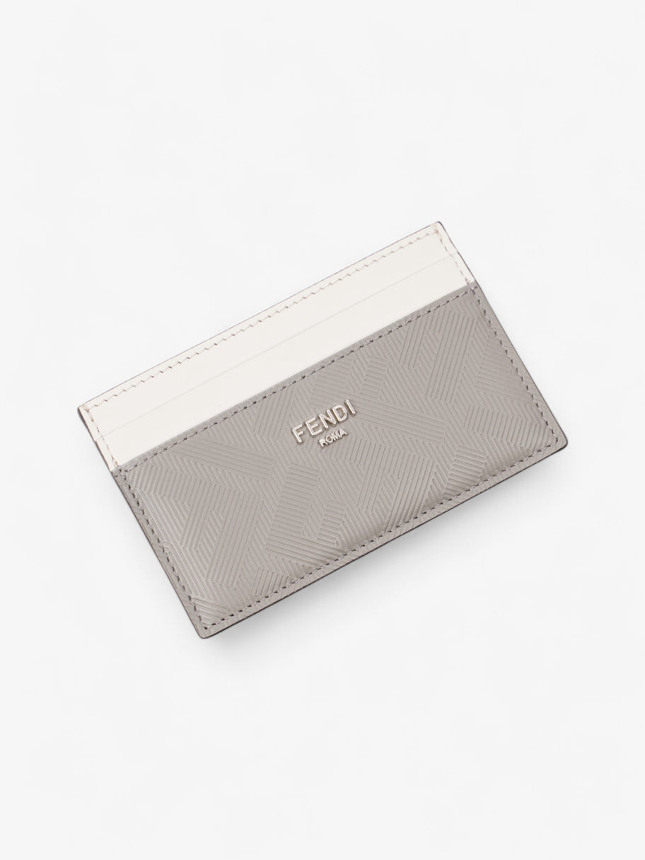 Fendi Shadow Card Holder Grey / Off White Leather Image 3