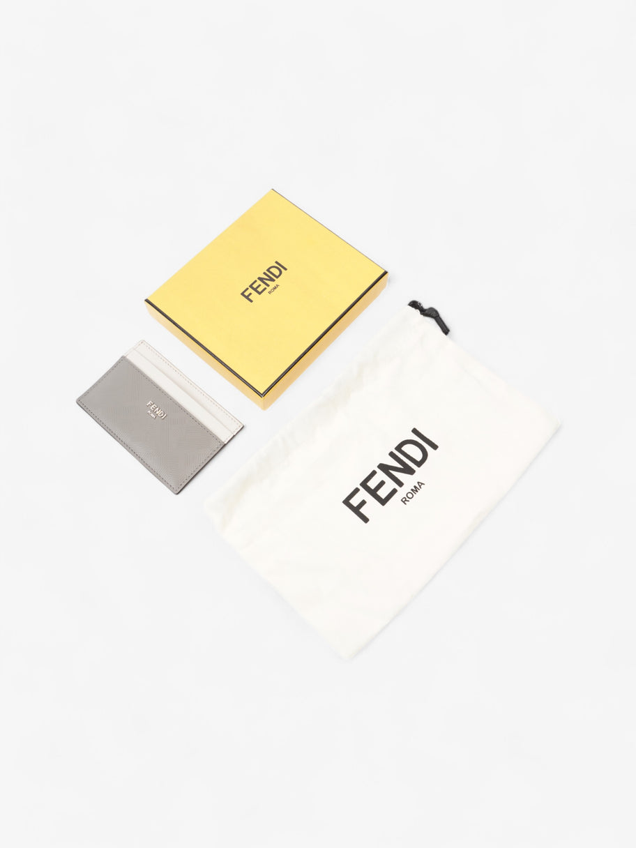 Fendi Shadow Card Holder Grey / Off White Leather Image 5