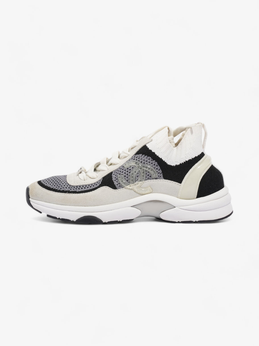 Chanel CC Logo Runners White  / Grey / Black Mesh EU 38 UK 5 Image 5