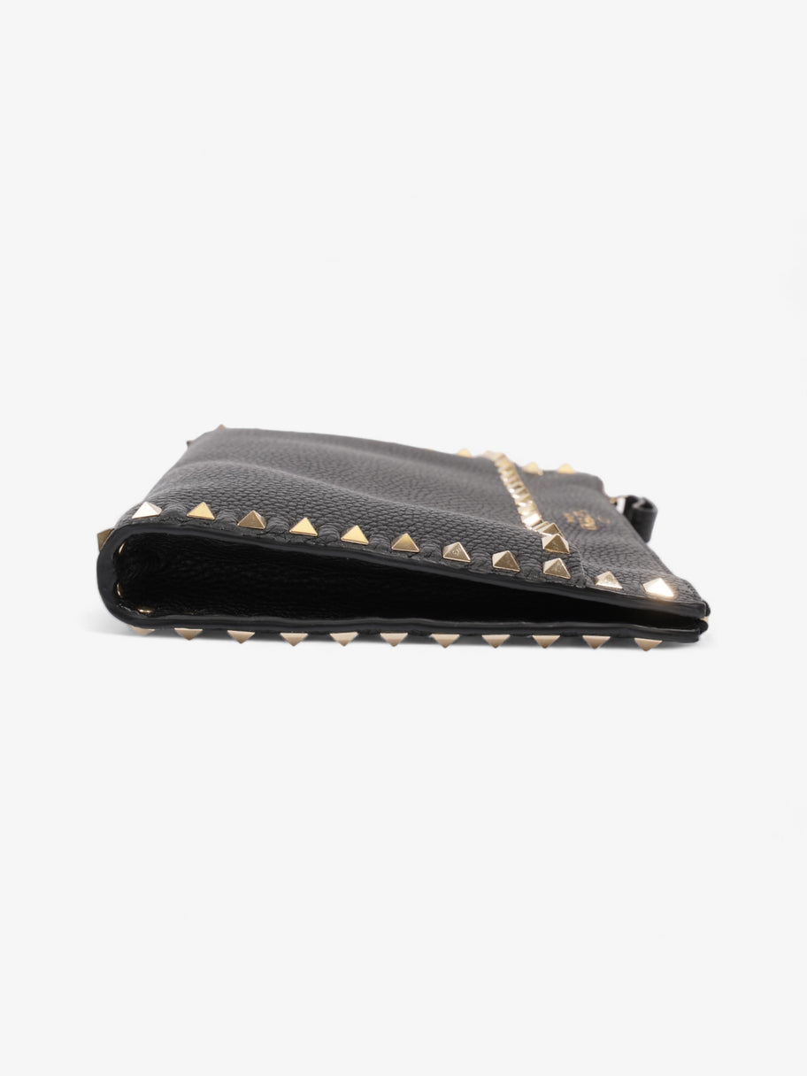 Valentino Rockstud Flat Pouch Black Leather Image 3