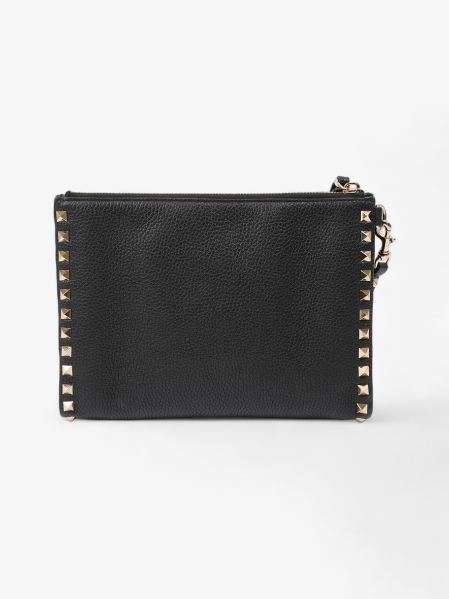 Valentino Rockstud Flat Pouch Black Leather Image 4