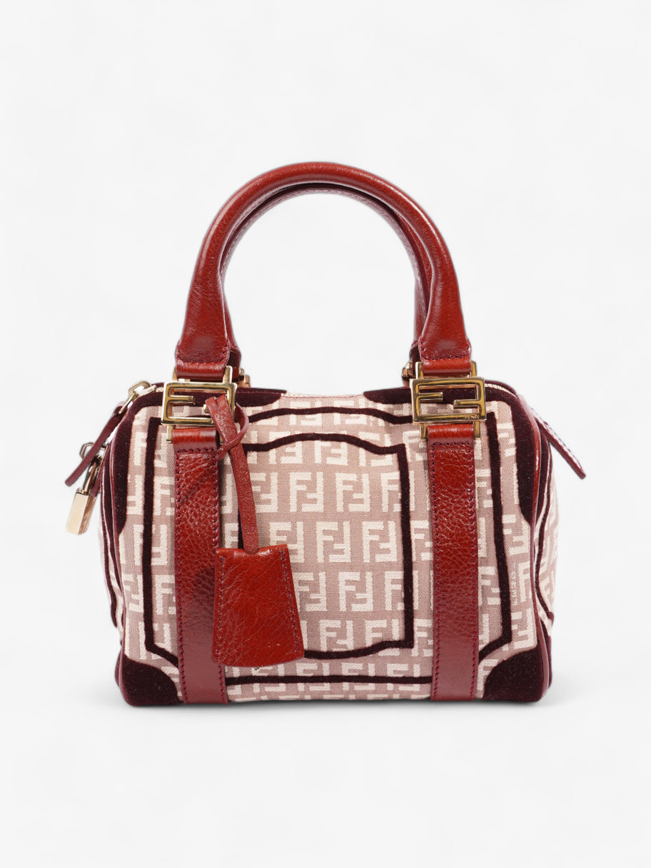 Fendi Zucchino Boston Burgundy Canvas Image 1