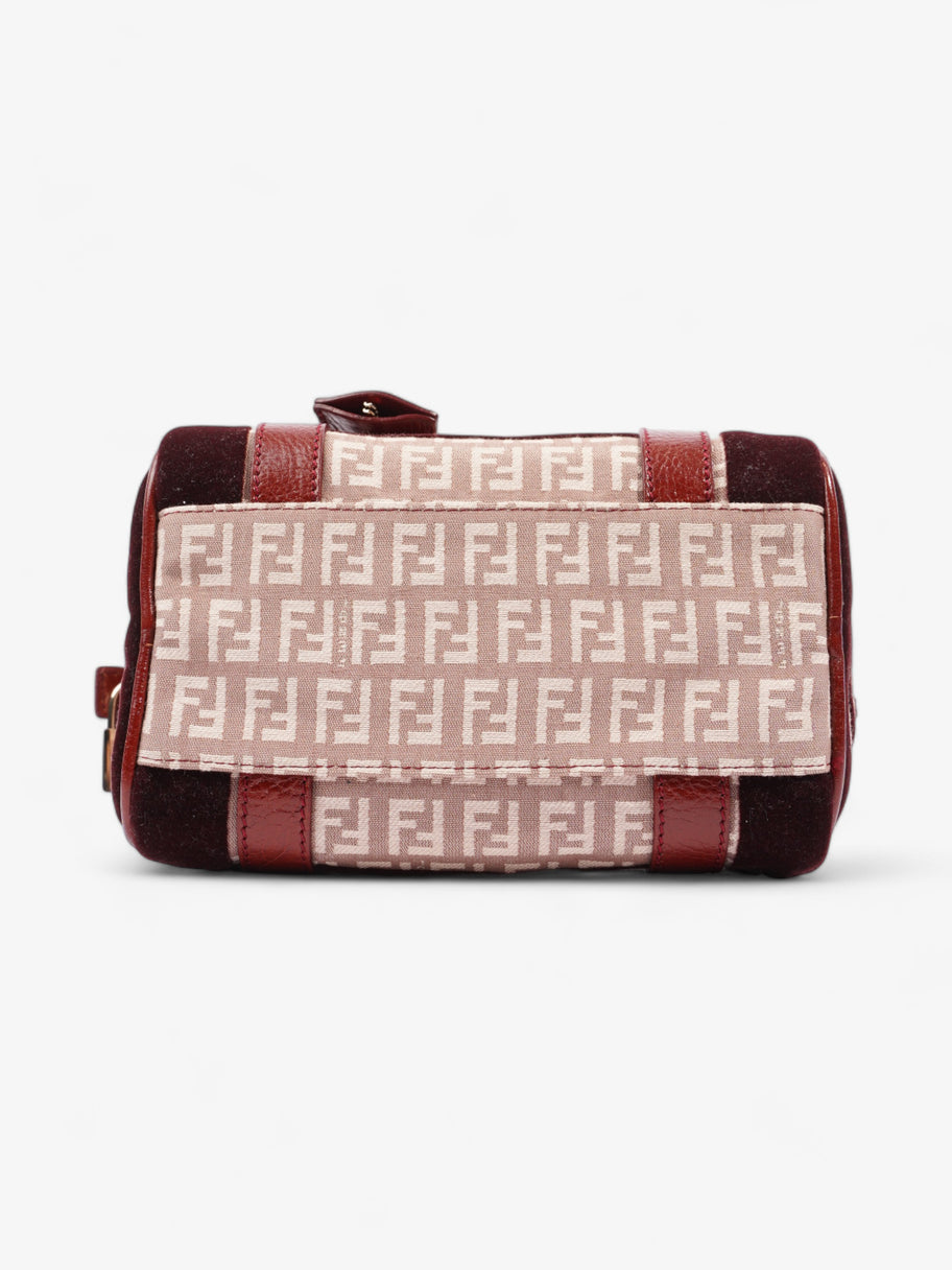 Fendi Zucchino Boston Burgundy Canvas Image 6