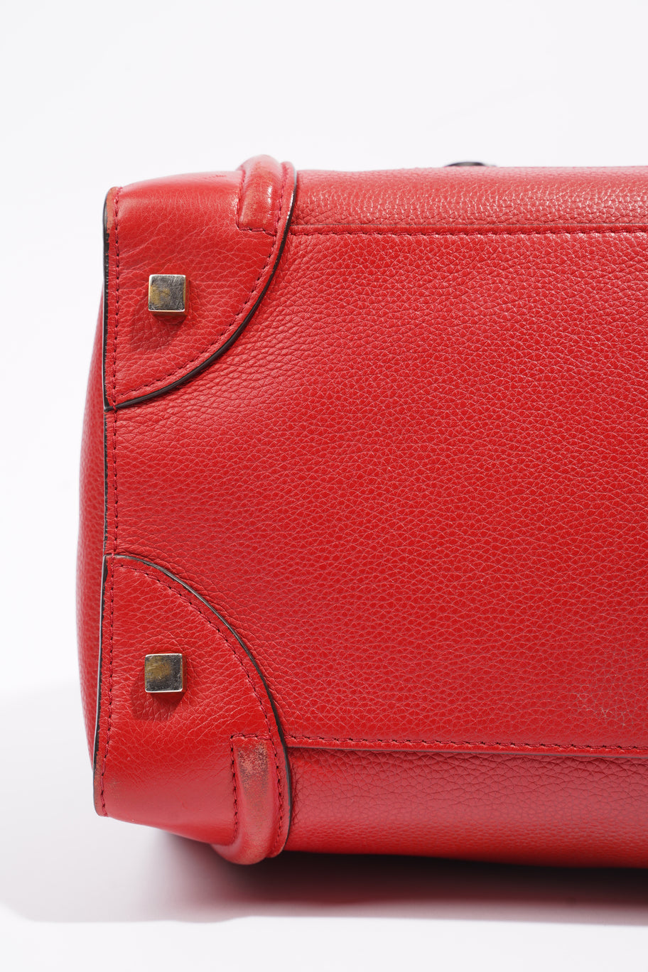 Mini Luggage Tote Red Calfskin Leather Image 12