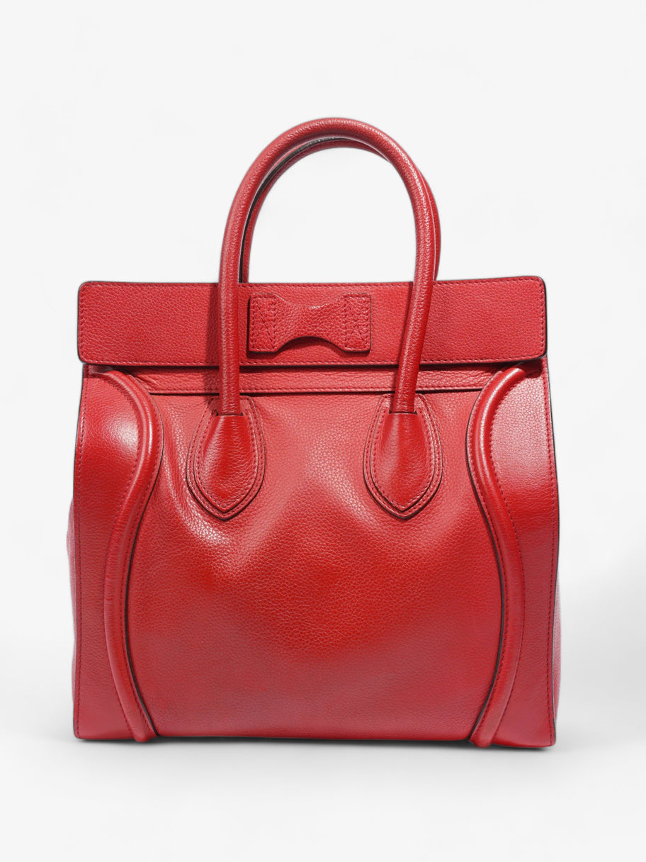 Mini Luggage Tote Red Calfskin Leather Image 5