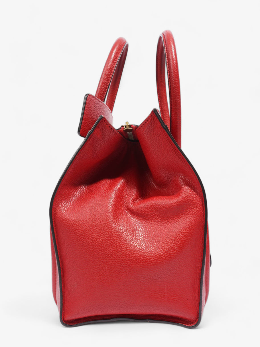 Mini Luggage Tote Red Calfskin Leather Image 6